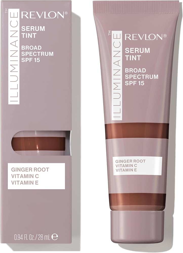 Revlon Illuminance Tinted Serum, Triple Hyaluronic Acid, Evens Out Skin Tone Over Time and Hydrates All Day, SPF 15, 605 Rich Mahogany, 0.94 fl oz.
