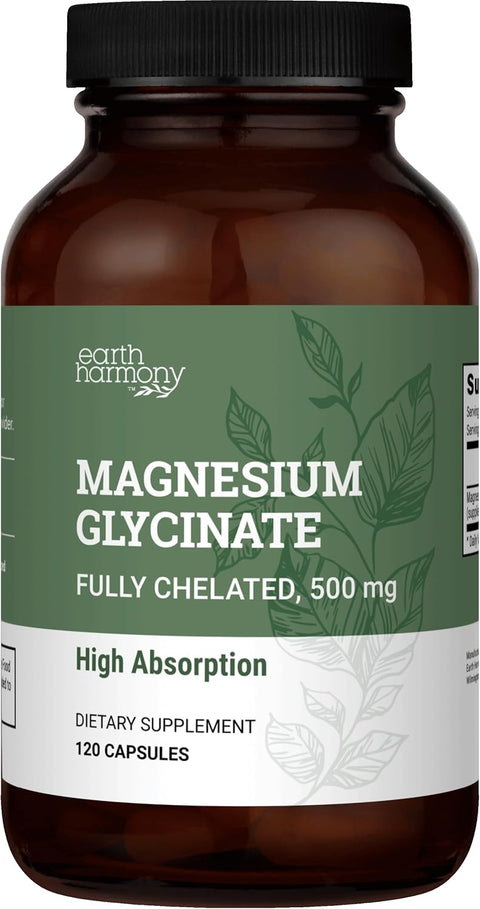 Pure Magnesium Glycinate 500mg Chelated High Absorption Magnesium for Sleep