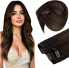 Sunny Hair Clip in Hair Extensions Real Human Hair Dark Brown Balayage - Image 1