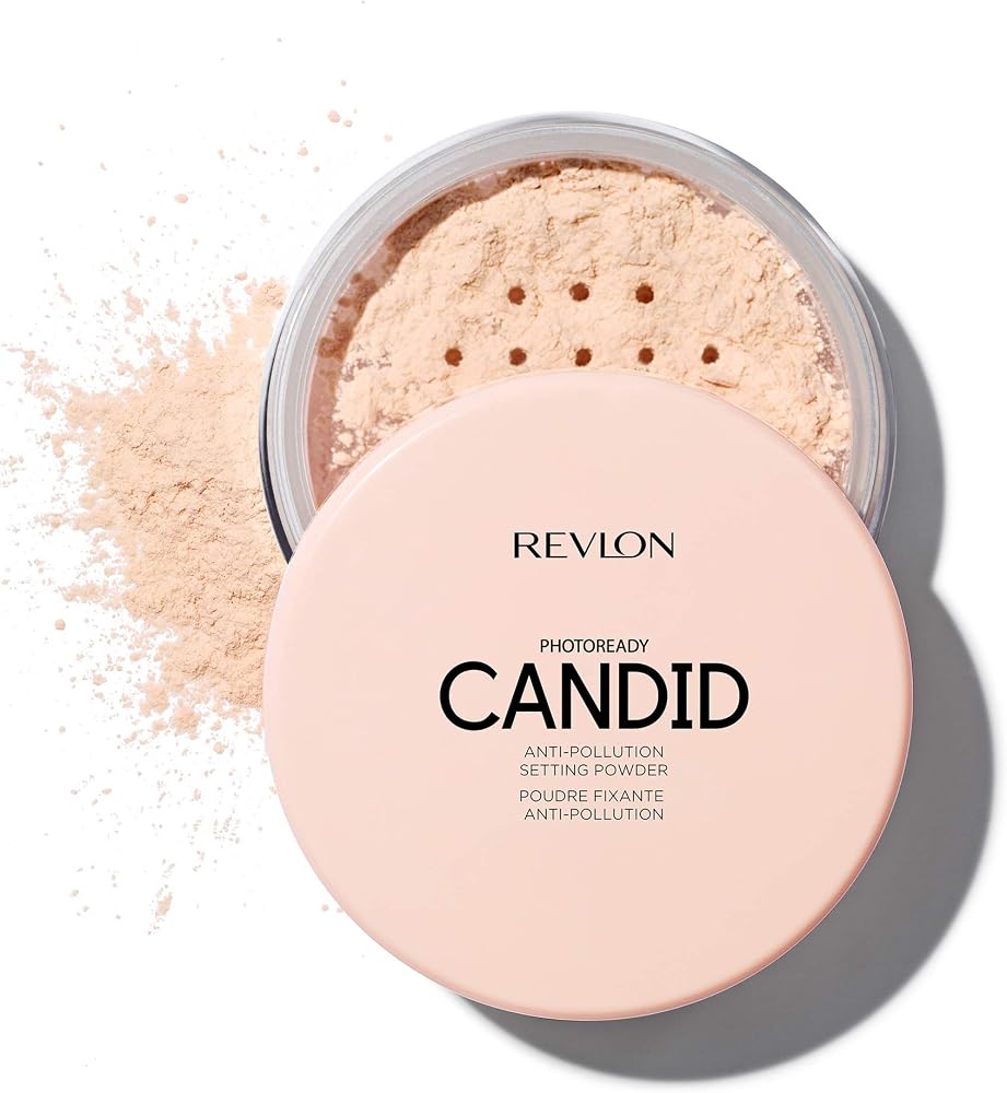 Revlon Setting Powder, PhotoReady Candid Blurring Face Makeup, Anti-Pollution, Lightweight & Breathable High Pigment, Natural Finish, 001 Universal Translucent, 0.5 Oz