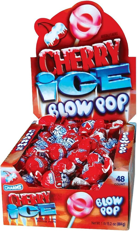 Charms Blow Pop Lollipops, Cherry Ice Flavor, 48 Count Box