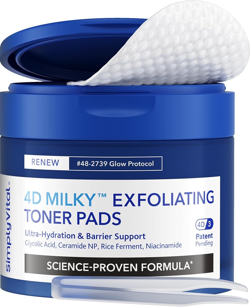 Simplyvital Exfoliating Toner Pads for Face AHA BHA Salicylic Acid 60 Ct - Personal Care