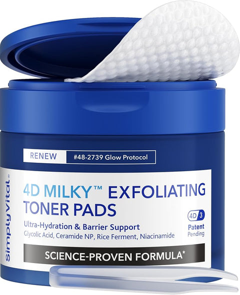 Simplyvital Exfoliating Toner Pads for Face AHA BHA Salicylic Acid 60 Ct - Personal Care
