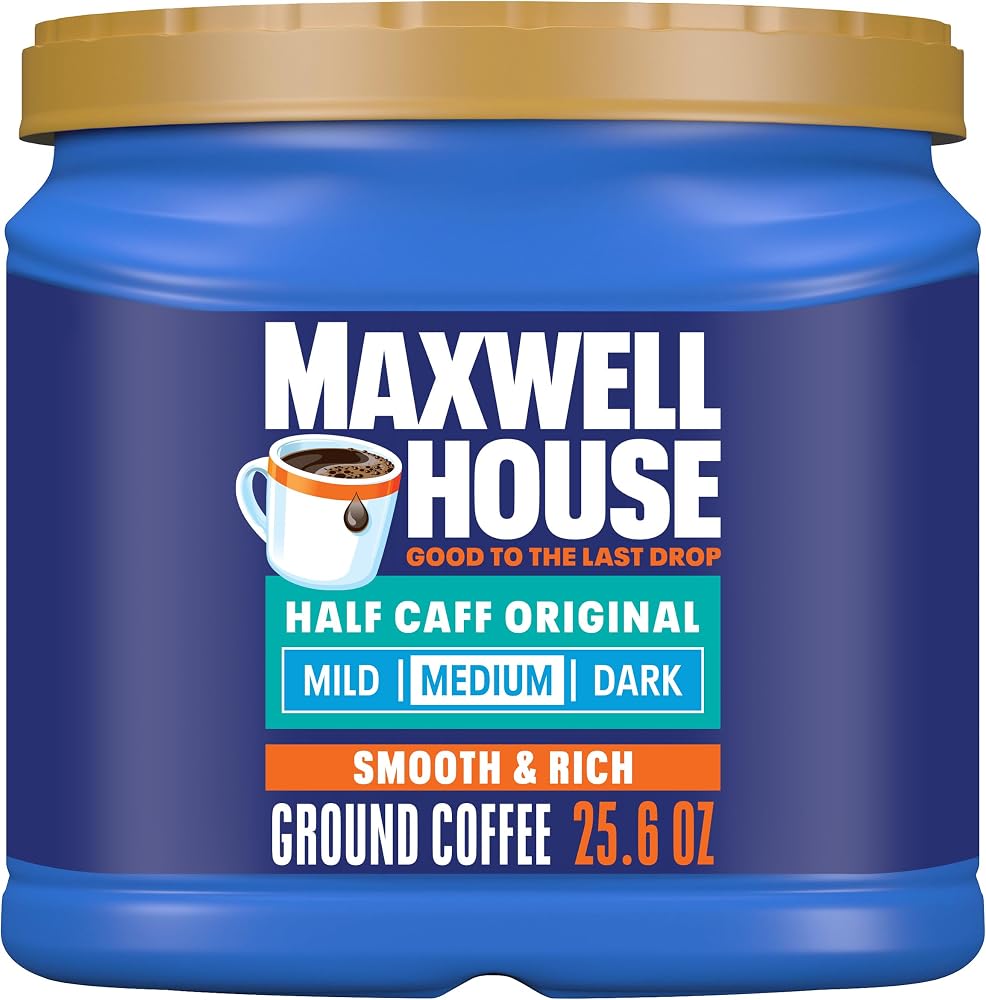 Maxwell House Ground Coffee, Half Caff Original Medium Roast, 25.6 oz