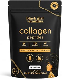 Black Girl Vitamins Grass-Fed Bovine Collagen Peptides Powder, 8.1 oz