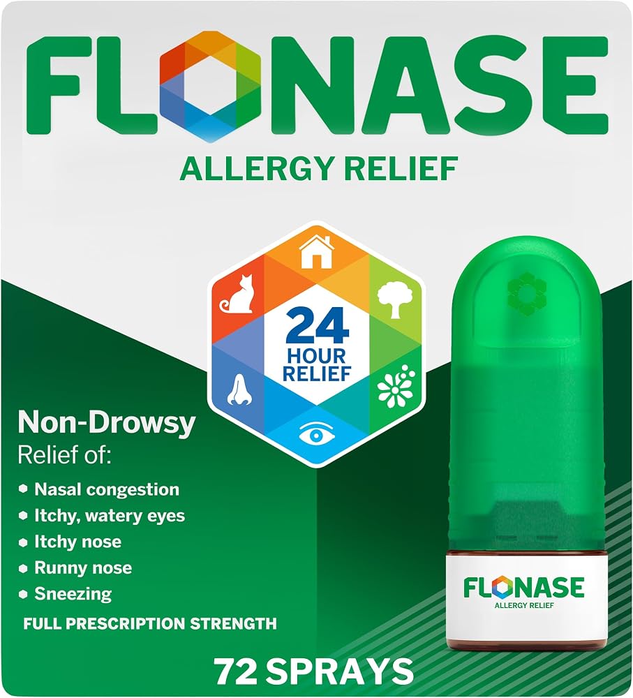 Flonase Allergy Relief Nasal Spray Fluticasone Propionate, 72 Sprays