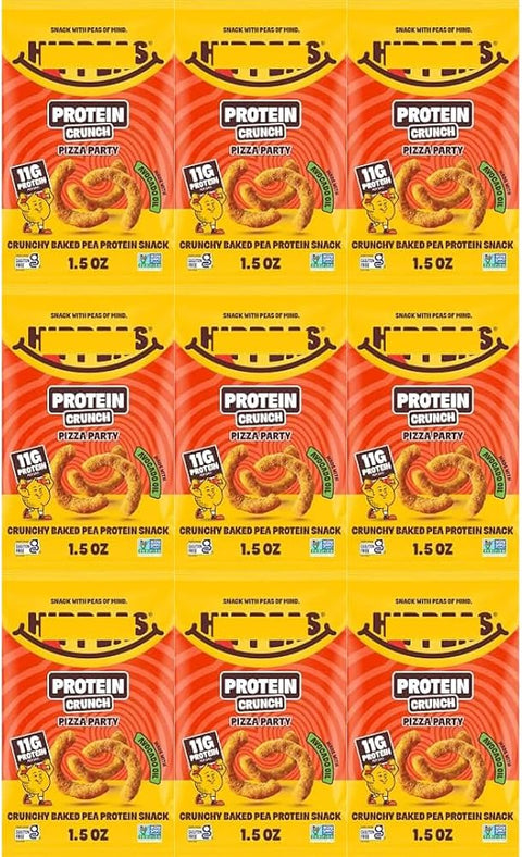 Chickpea Puffs Pizza Party Crunchy Baked Pea Snack, 1.5 oz Bags, 9 Pack