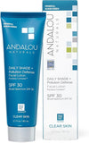 Andalou Naturals Daily Shade Face Sunscreen, SPF 30 Zinc Oxide Mineral Sunscreen, Sun + Pollution Defense Face Lotion, Helps Minimize Look of Pores, Matte Finish & Lightweight - 2.7 Fl. Oz.