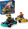 LEGO City Go-Karts and Race Drivers Toy Playset, 2 Driver Minifigures, Racing Vehicle Car  - Image 1