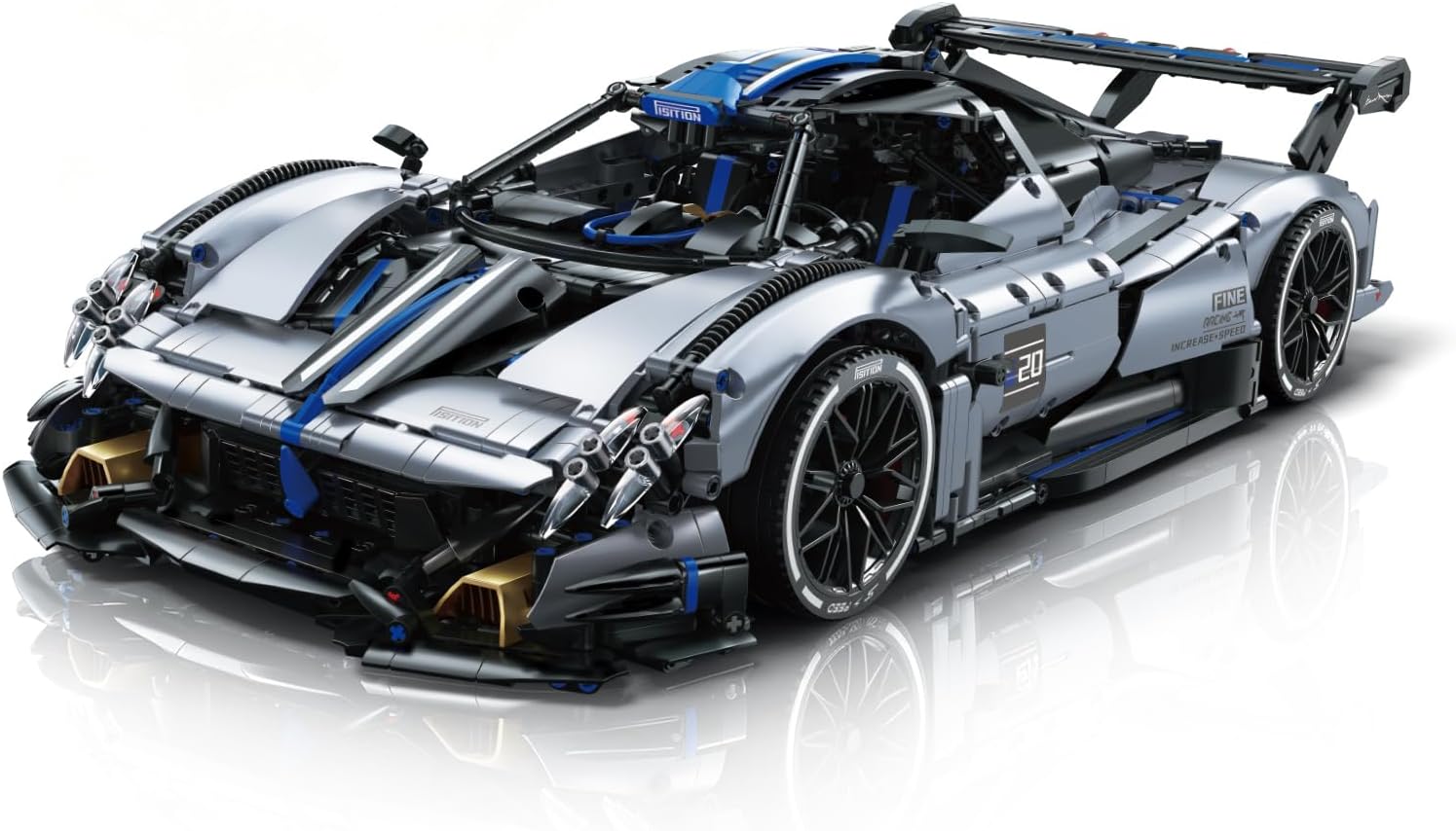 1:8 Supercar Car Building Block Set for Adults, 3526PCS Large Size Sports Construction Sets 23Inch Technical Racing Car Model Kit Toy for Boys&Car Enthusiasts