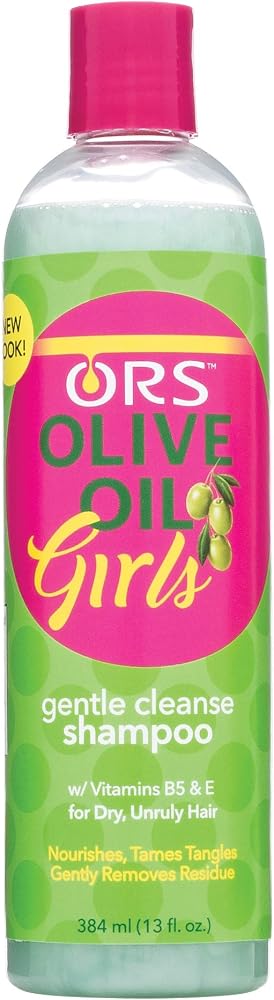 ORS Olive Oil Girls Gentle Cleanse Shampoo with Vitamins E5 & E for Dy, Unruly Hair 13 Ounces