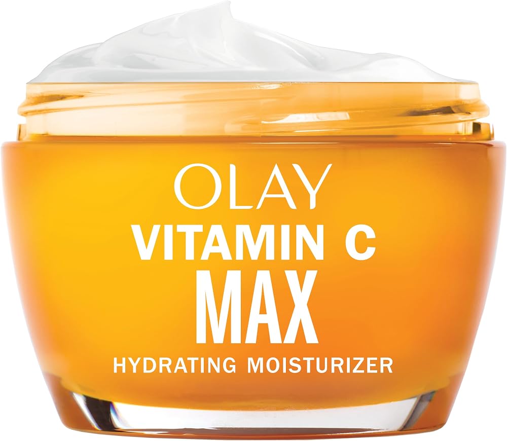 Olay Vitamin C MAX Face Moisturizer, Brightening Cream for Women, Hydrating, Evens Tone, Dark Spot and Hyperpigmentation Reduction, Glowing Skin Care - Niaciniamide, Peptides, 1.7 Ounce