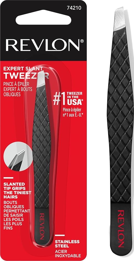 Revlon Expert Slant Tip Tweezer, Black, 1 Count - Personal Care