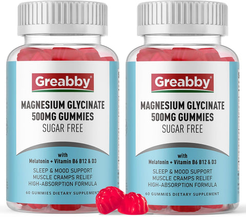 Magnesium Glycinate Gummies 500mg for Adults Sleep, 120 Count