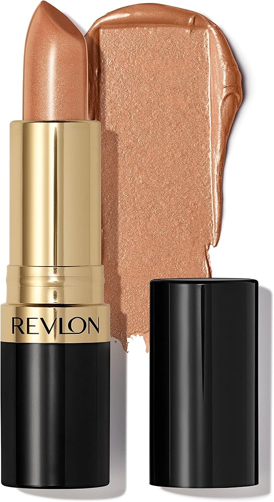Revlon Super Lustrous Lipstick, Creamy Formula For Soft, Fuller-Looking Lips, Moisturized Feel, 041 Gold Goddess, 0.15 oz