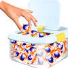 Skywin TidyFriend Laundry Pods Container with Push Up Lid, 11.4" x 11" x 5.9", Airtight St - Image 1