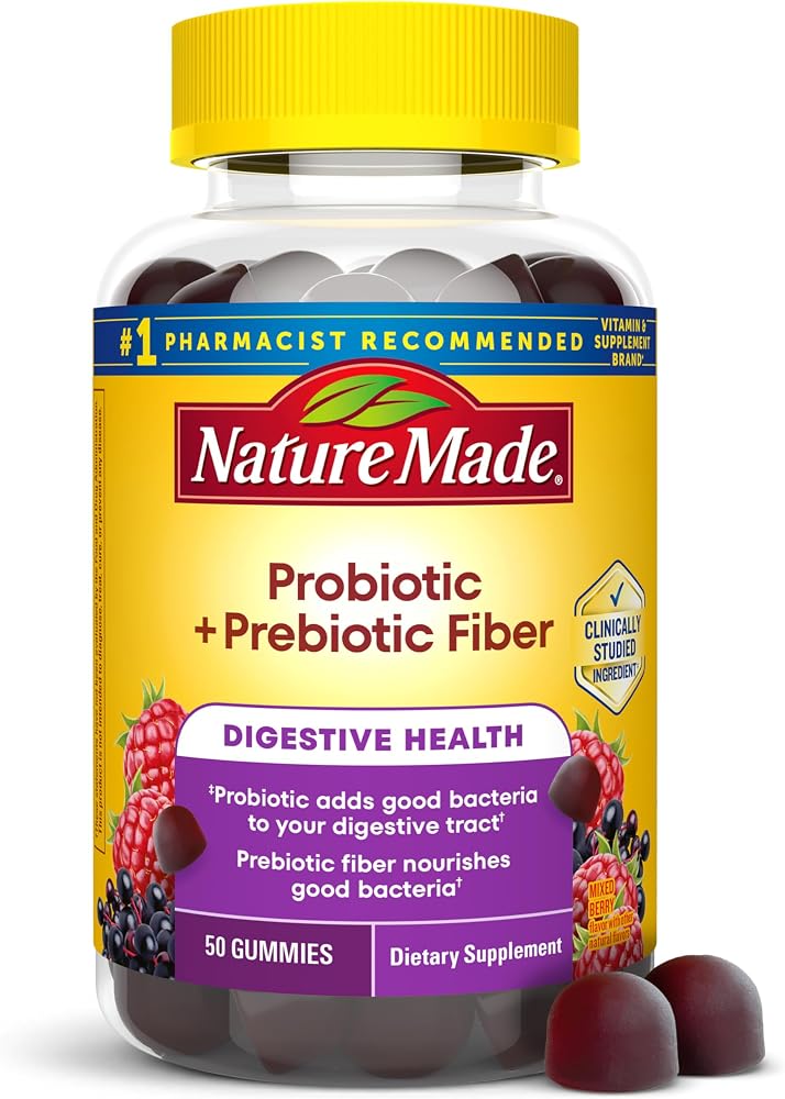 Nature Made Probiotic + Prebiotic Fiber Gummies, 50 Gummies - Personal Care