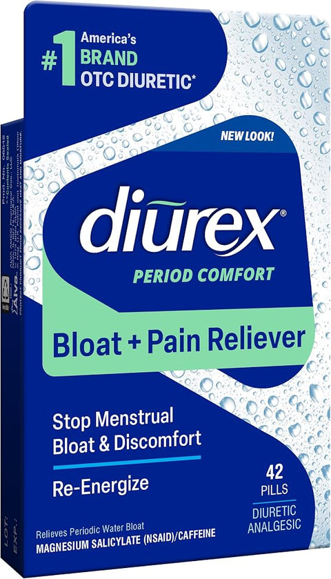 Diurex Water Pills + Pain Relief - Relieve Water Bloat, Cramps, & Fatigue - 42 Count