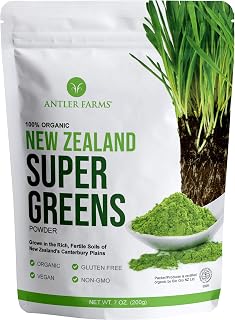 Antler Farms New Zealand Super Greens Powder - Organic, 40 Servings, 200g