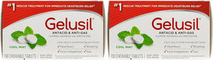 Gelusil Antacid & Anti Gas Tablets for Heartburn Relief, Acid Reflux, Bloating and Gas, Cool Mint - 100ct Blister Pack, 2 Count