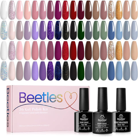 Beetles Gel Nail Polish Set, 20 Color Neon Bright Colors Gel Polish Kit