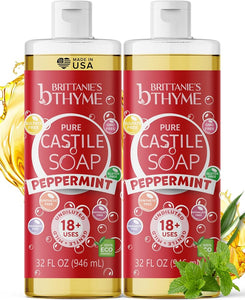 Brittanie'S Pure Castile Liquid Soap, Peppermint, 32 oz - Personal Care