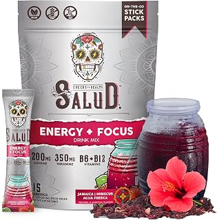 Salud 2-in-1 Energy + Focus Drink Mix, Hibiscus