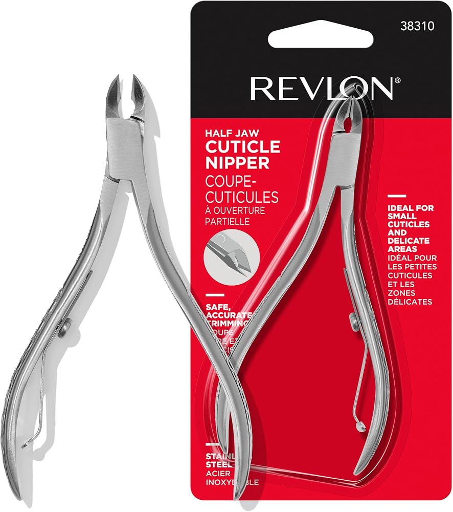 Revlon Half Jaw Cuticle Nipper, Silver, 1 Count