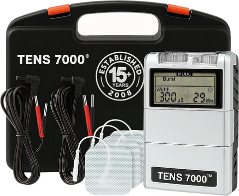 TENS 7000 Digital TENS Unit with Accessories - Muscle Stimulator Machine for Back Pain Relief, Sciatica, Neck, Nerve, Shoulder, Hip, Elbow, Muscle Pain Relief