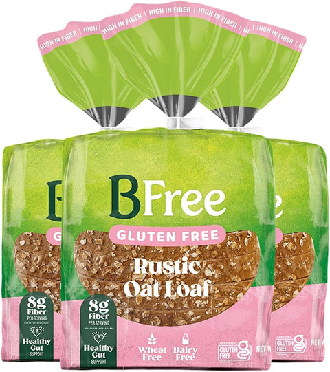 BFree Gluten Free Oat Loaf, High Fiber, Calcium & Vitamins B+D (3 Pack)
