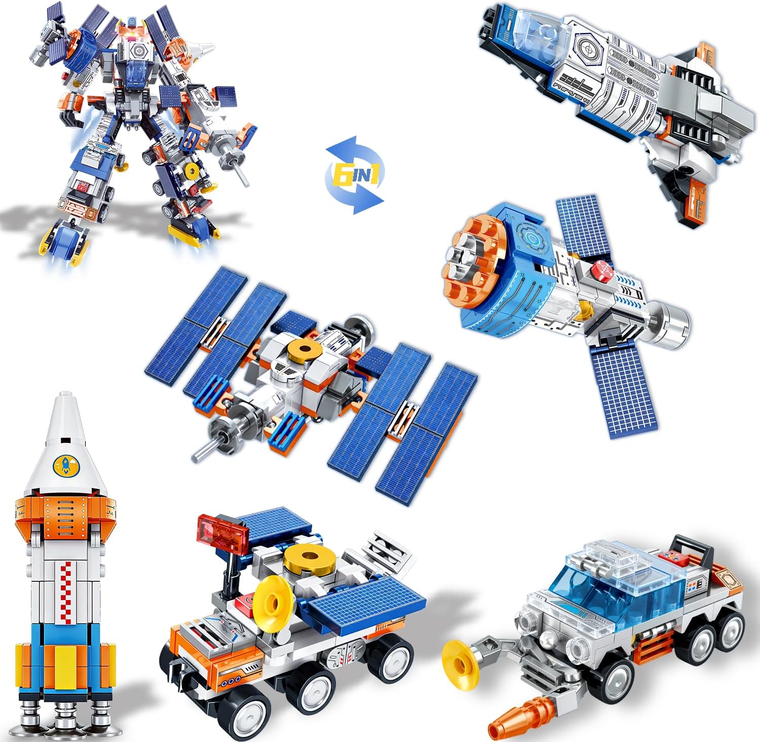 6 in 1 Space Exploration Building Sets for 6-12+ Year Old Boys Kids
