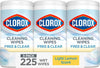Clorox Free & Clear Cleaning Wipes, Light Lemon Scent, 75 Count, 3 Pack - Image 1