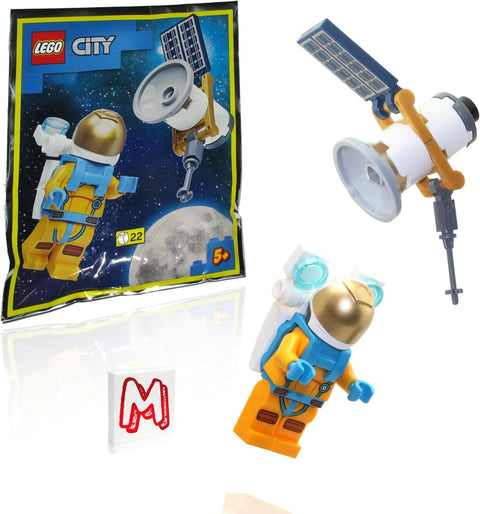 LEGO City Minifigure Space Port - Astronaut (with Jetpack and Satellite) 22 Pieces Foil Pack
