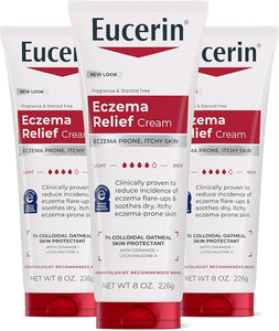 Eucerin Eczema Relief Body Cream with Colloidal Oatmeal, Multipack 3 x 8 OZ