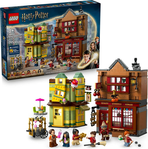 LEGO Harry Potter Quality Quidditch Supplies & Ice Cream Parlour - Kids Toy - Diagon Alley Building Set for Boys and Girls 8+ - Harry Potter Collectible - Gift Idea for Birthdays - 76452