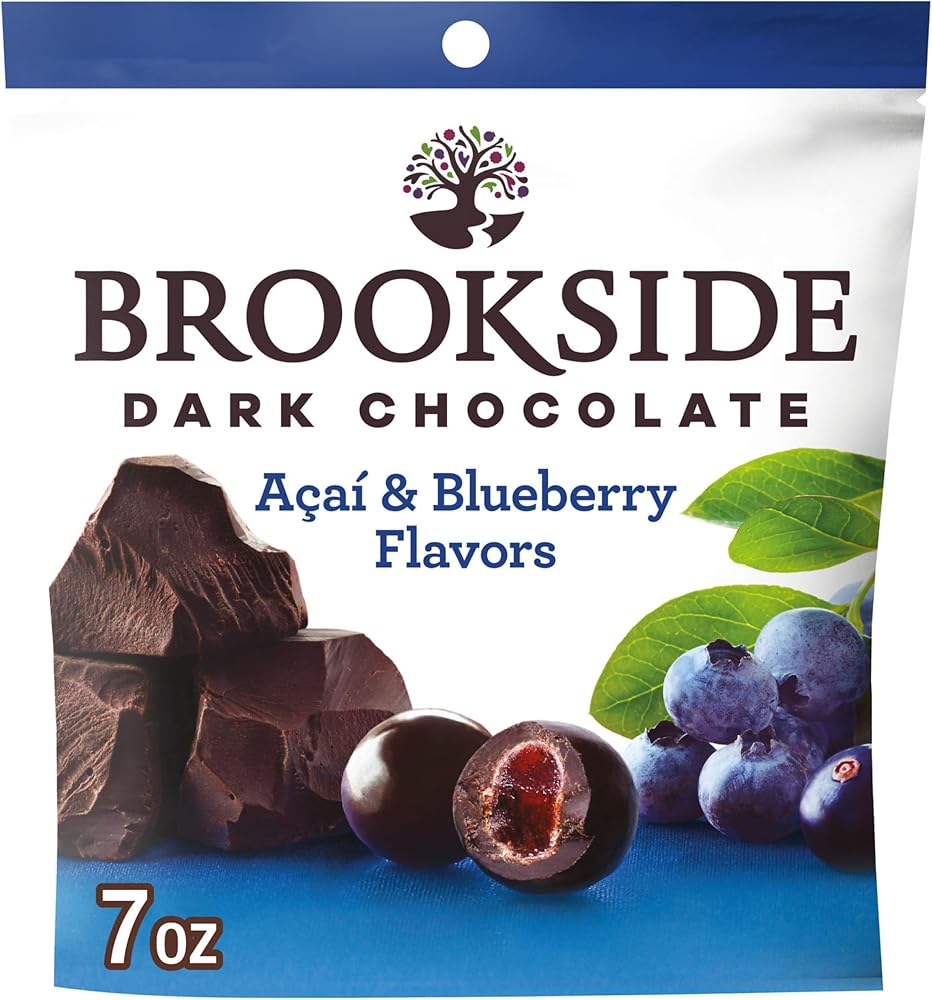 Brookside, Dark Chocolate, Acai and Blueberry Flavored Snacking Chocolate Bag, 7 Ounce