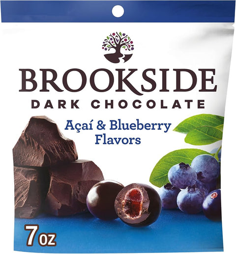 Brookside, Dark Chocolate, Acai and Blueberry Flavored Snacking Chocolate Bag, 7 Ounce