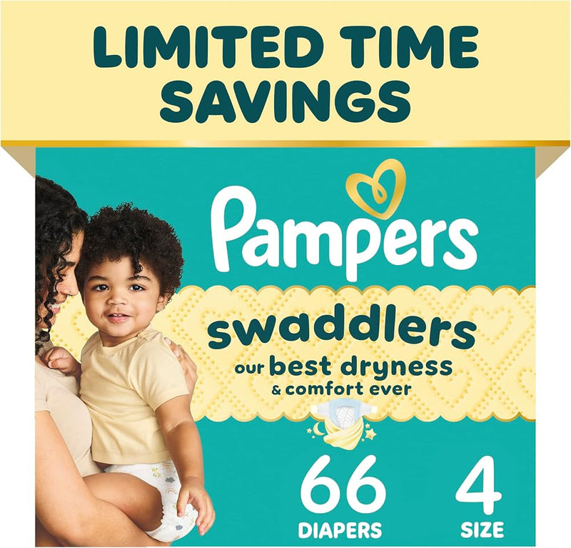Pampers Swaddlers Diapers, Size 4 (15-34 lbs), , Fragrance Free, Hypoallergenic, Absorbent, Pediatrician Recommended, Skin Safe - Perfume - Beauty
