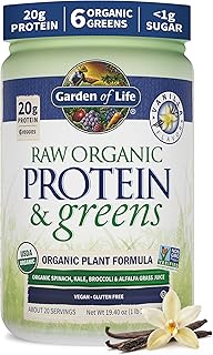 Garden of Life Raw Organic Protein & Greens Powder, Vanilla, 20 Servings