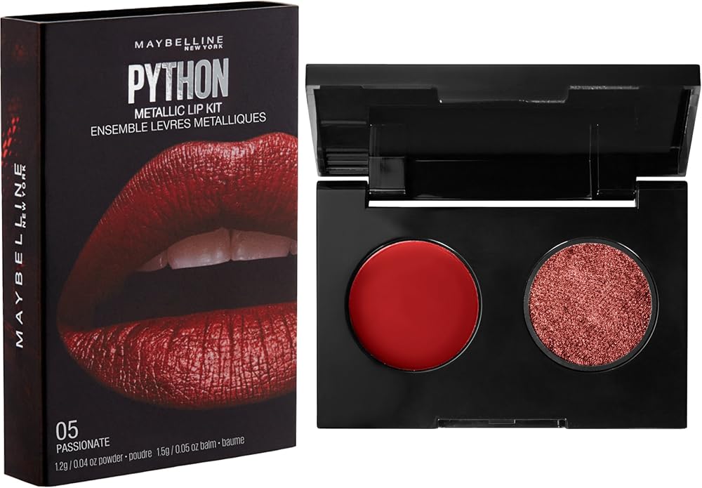 Maybelline New York Lip Studio Python Metallic Lip Makeup Kit, Passionate, 0.09 oz.