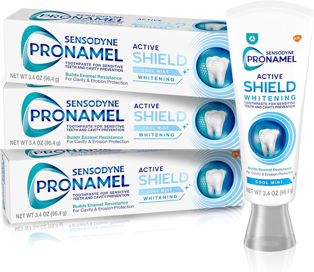 Sensodyne Pronamel Active Shield Whitening Enamel Toothpaste, 3.4 oz x 3
