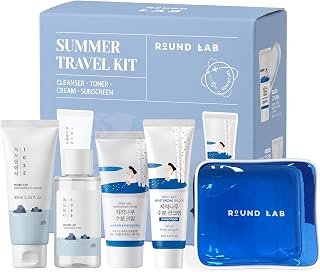 Round LAB Summer Travel Essential Kit with Sunscreen, 4 Step Skincare Set - Personal Care