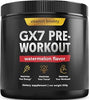 Vitamin Bounty Gx7 Pre Workout Powder for Men – Pre workout for Women - Sugar Free Pre Workout Energy Booster Supplement with Beta-Alanine, Caffeine, Keto, 0g Net Carbs - Watermelon Flavor, 20 Serving