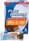 Pure Protein Bars, High Protein, Nutritious Snacks to Support Energy, Low Sugar, Gluten Free, Chocolate Peanut Butter, 1.76 oz, Pack of 6