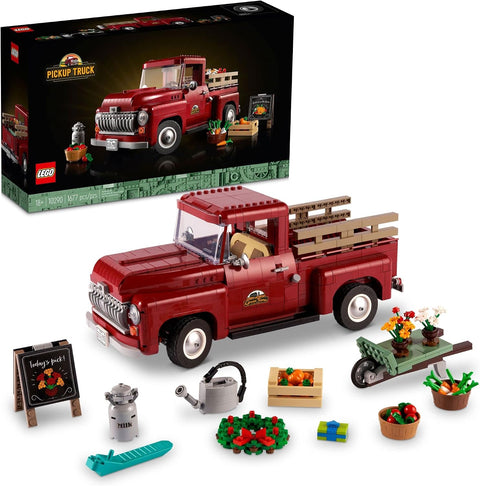 LEGO Icons Pickup Truck 10290 Building Set for Adults, Vintage 1950s Model with Seasonal Display Accessories, Creative Activity, Collector's Gift Idea (1677 Pieces)