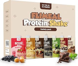 Flimeal Variety Pack Protein Shake, 20g+ Protein, Low Sugar, Keto-Friendly Meal Replacement Shake, With Crunchy Protein Balls (14 Servings, Variety)