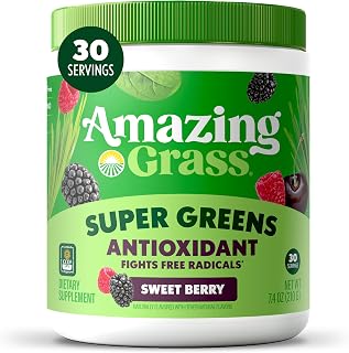 Amazing Grass Super Greens Powder Antioxidant Sweet Berry, 30 Servings