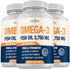 NEW AGE Triple Strength Omega 3 Fish Oil 3750 mg - EPA & DHA - Over 3000mg Omega-3 Fatty Acids - 1350mg EPA + 900mg DHA - Best Essential Fatty Acids, Burpless Fish Oil - 270 Count