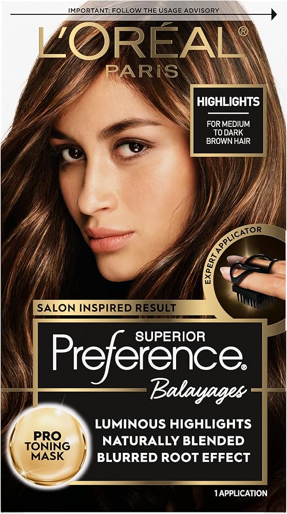 L'Oreal Paris Superior Preference Balayage Kit, Hair Dye for At-Home Highlighting with Pro Toning Mask, Light Brown to Brown, 1 Kit - Personal Care