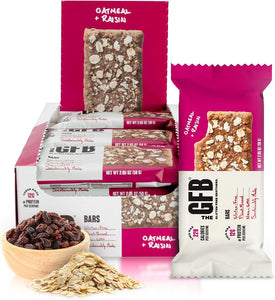 The GFB Oatmeal Raisin Protein Bars, Certified Gluten Free Snack Bar Pack